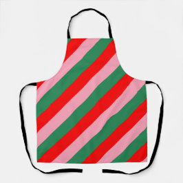 Delantal Contemporary Christmas Candy Stripes 
