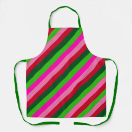 Delantal Contemporary Colors Christmas Stripes 