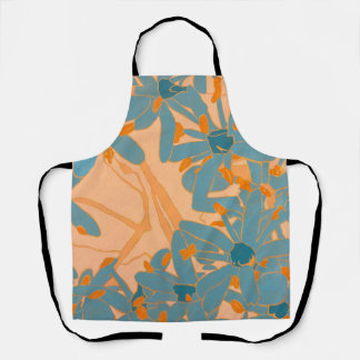 Delantal Contemporary Leaf Design in Peach