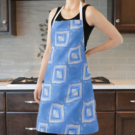 Delantal Control de tinta azul y blanco