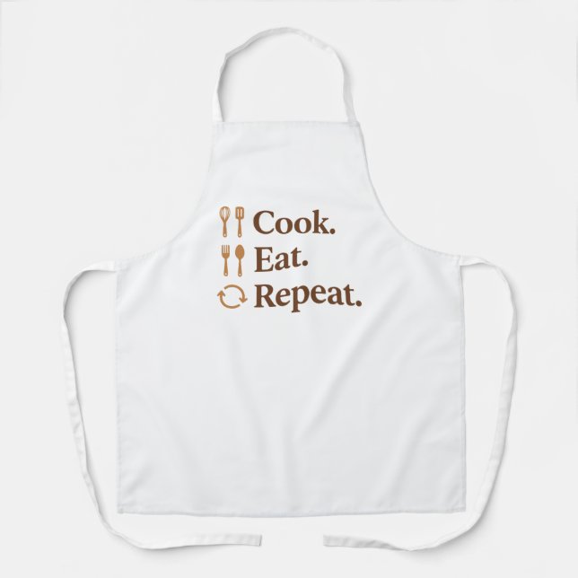 Delantal Cook Eat Repeat – Funny Chef Life (Anverso)
