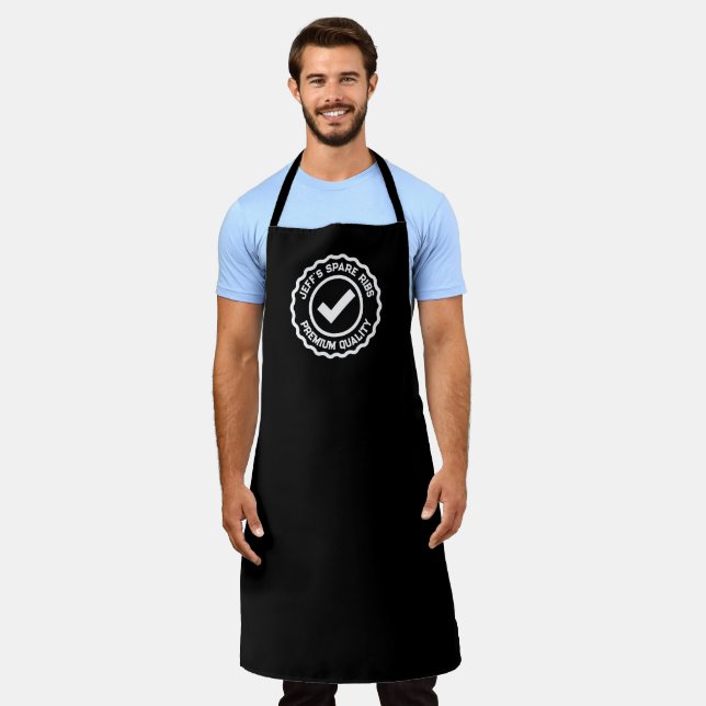 Delantal Cool black BBQ apron for grillmaster chef's name (Gastado)