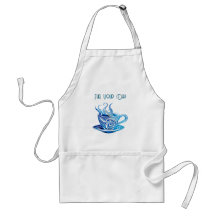 Copa de café azul artístico con patrones de nataci