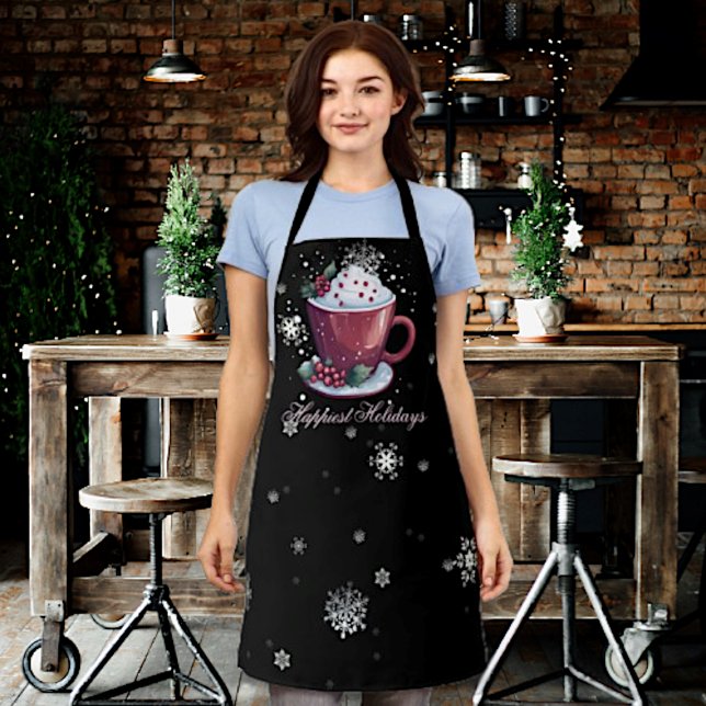Delantal Copa de navidades de chocolate caliente (Christmas Cup of Hot Chocolate Holiday Apron)