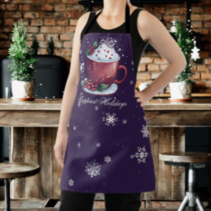 Delantal Copa de navidades de chocolate caliente Morado