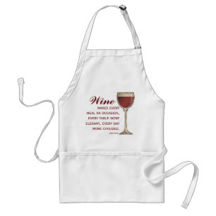 Delantal Copa elegante del amante del vino de rojo con cita