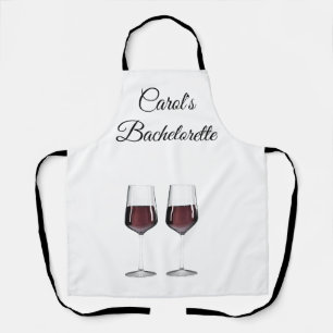 Delantal Copas de vino tinto para despedida de soltera