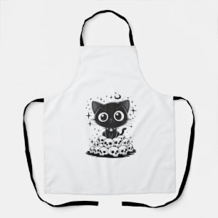 Delantal Copia de Cráneos de Gatos Gótico Negro Gatito Lind