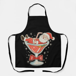 Delantal Copo de Martini Santa Hot Mess Navidad Xmas