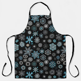 Delantal Copo de Nieve Azul de Navidad