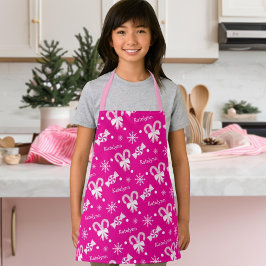 Delantal Copos de nieve con caña de caña de caña de color r