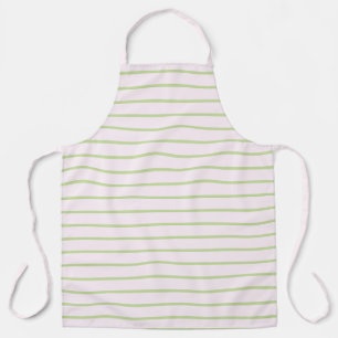 Delantal Coqueta Chic Preppy Rayas Verdes y Rosadas Pastel