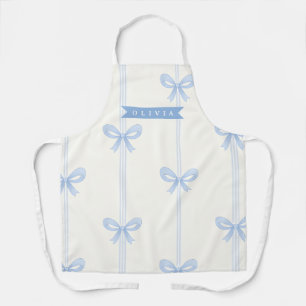 Delantal Coqueta de lazo azul personalizado estético de nom