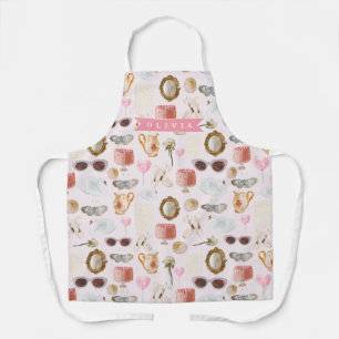 Delantal Coqueta Personalizada Rosa Vintage Femenina