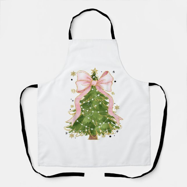 Delantal Coquette Bow Christmas Tree Holiday Outfit W (Anverso)