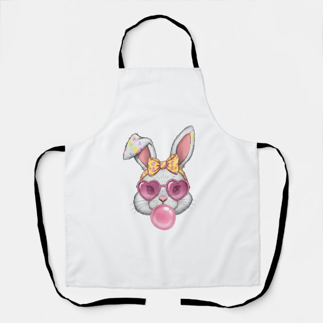 Delantal Coquette Cute Bunny Bow Easter Day Rabbit Adolesce (Anverso)