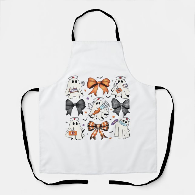 Delantal Coquette Halloween Ghost Nurse Classic T-Shirt (Anverso)