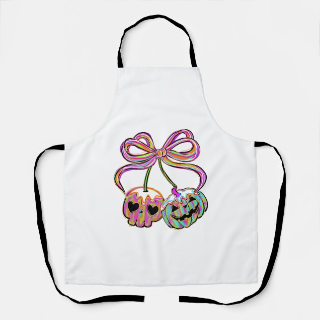 Delantal Coquette Pumpkin Cherries Halloween (Anverso)