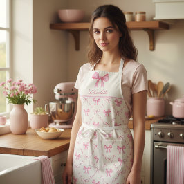 Delantal Coquette rosa Bow Apron