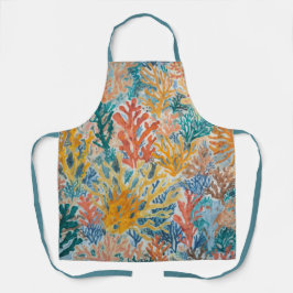 Delantal Coral Verde Azul Amarillo Naranja Playero