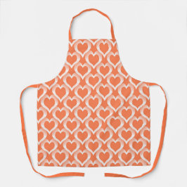 Delantal Coral White Hearts Pattern