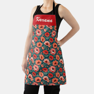 Delantal Coral y Chinoisería Rosa