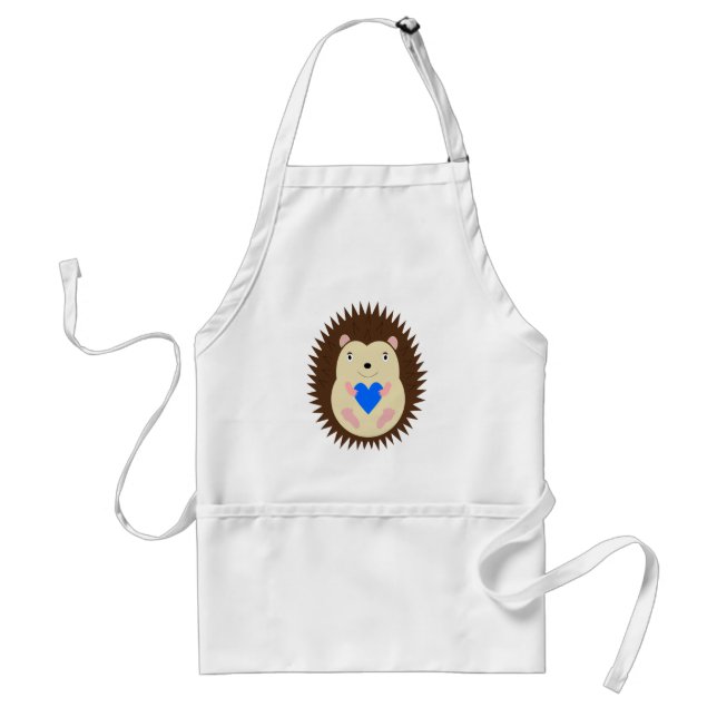 Delantal Corazón Azul Niño Erizo (Frente)