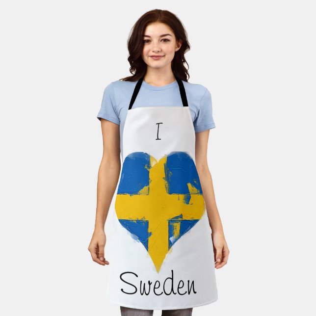 Delantal Corazón Bandera sueca de Suecia (Gastado)