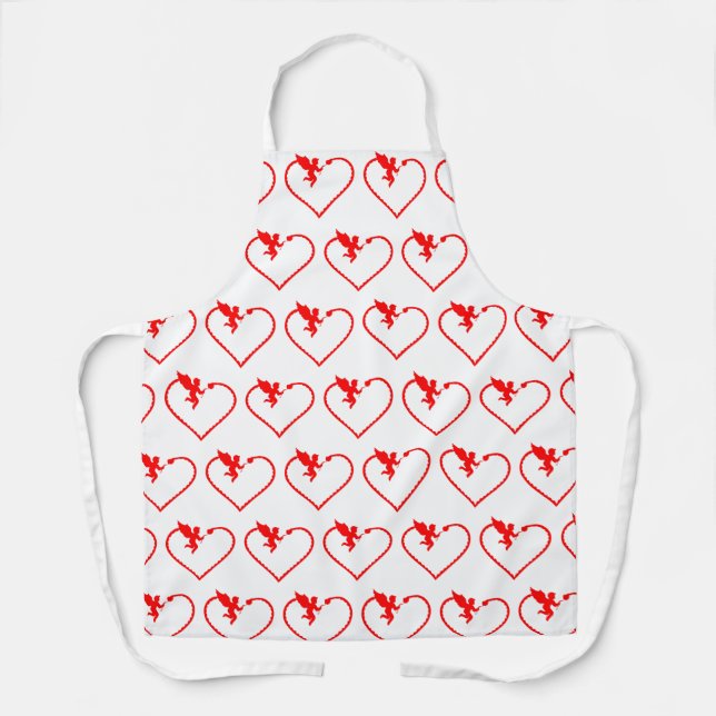 Delantal Corazón con cupido regalo para usted (Anverso)