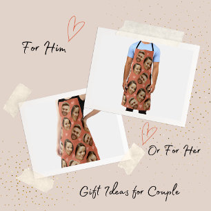 Delantal Corazón con imagen de cara personalizada Patrón di