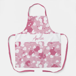 Delantal Corazón de Amor Rosa Personalizado