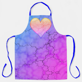 Delantal Corazón de arcoiris con marmol