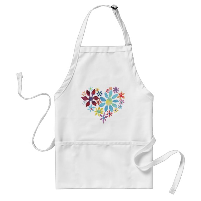 Delantal Corazón de flores (Frente)