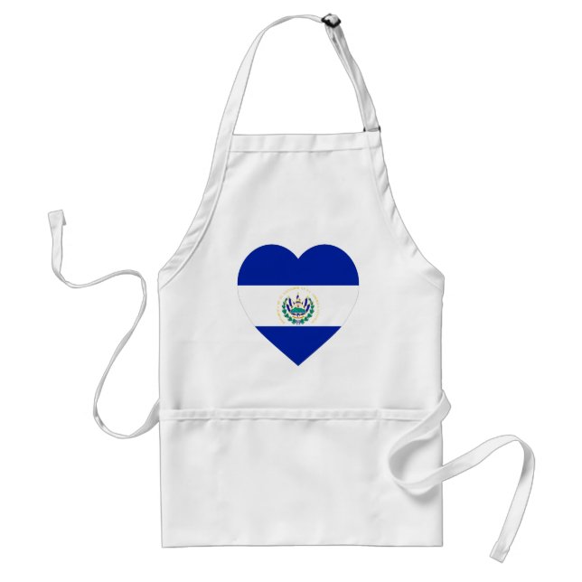 Delantal Corazón de la bandera de El Salvador (Frente)