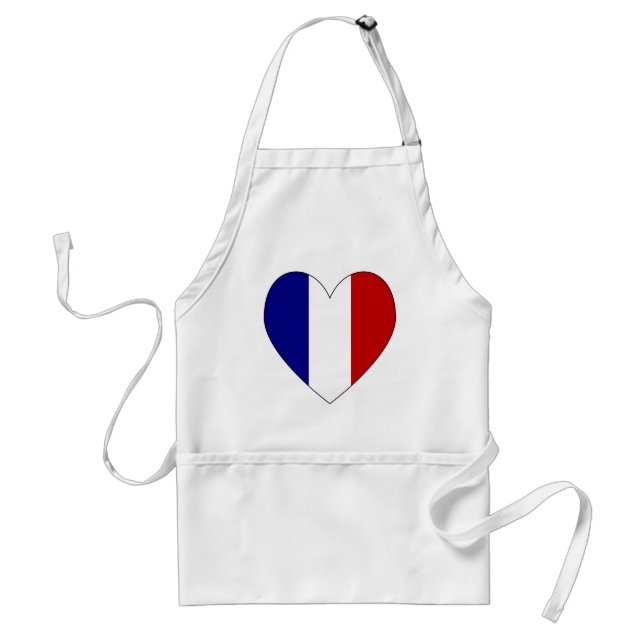 Delantal Corazón de la bandera francesa Valentine 1 (Frente)