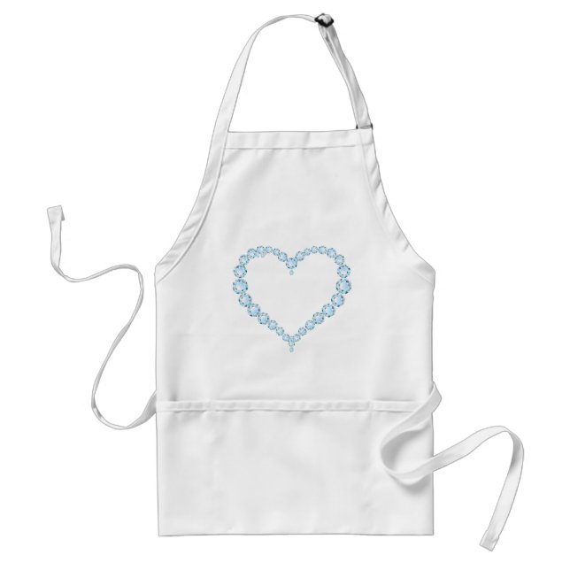Delantal Corazón de la Gema de Topaz Azul (Frente)