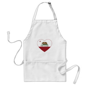 Delantal corazón de malibu de la bandera de California