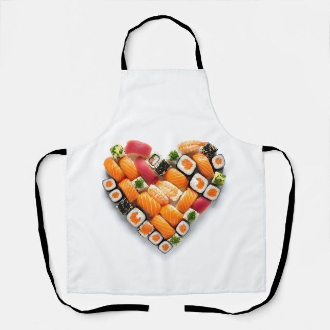 Delantal Corazón de sushi (Anverso)