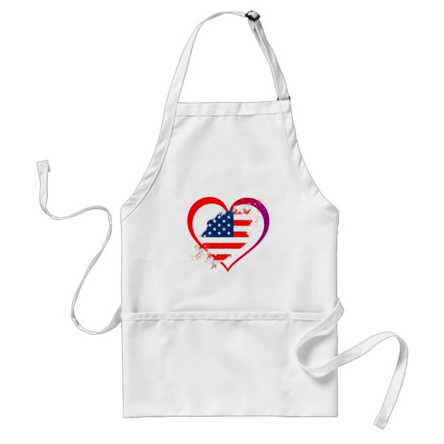 Delantal Corazón de USA (Frente)