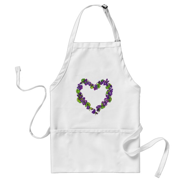 Delantal Corazón de violetas (Frente)