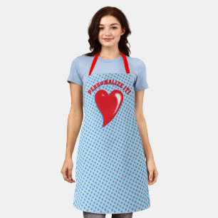 Delantal Corazón del arte pop rojo