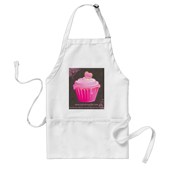 Delantal Corazón del rosa del chef de repostería de la (Frente)