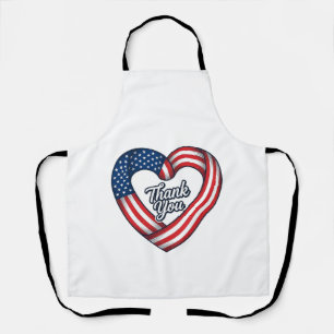 Delantal Corazón Patriótico Agradecido Diseño Vectorial Vin