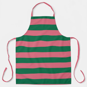 Delantal Corazón Rosa Pickle Raya Verde