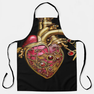 Delantal Corazón Steampunk Anatómico Rubíes y Engranajes