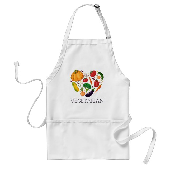 Delantal Corazón vegetal vegetariano (Frente)