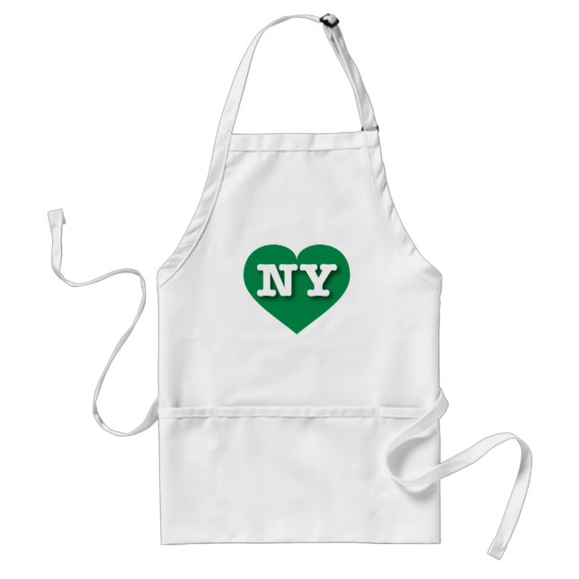 Delantal Corazón verde de Nueva York - Amo a NY (Frente)