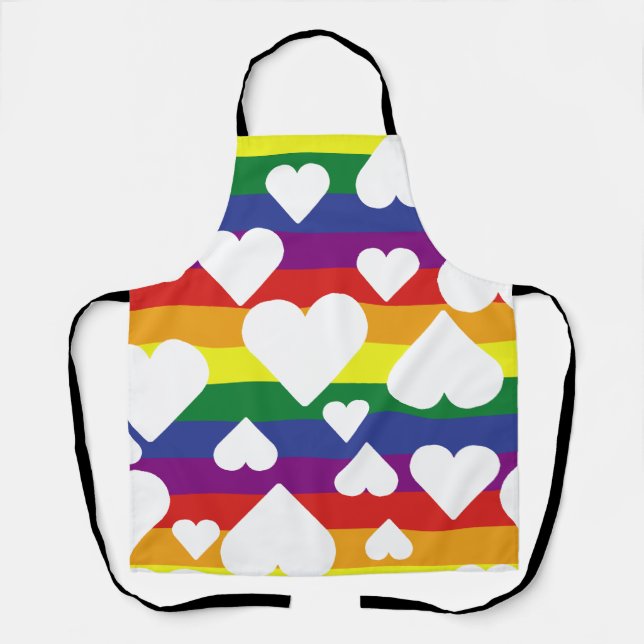 Delantal Corazones arcoiris de Apron (Anverso)