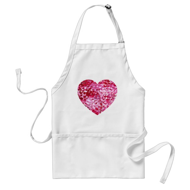 Delantal Corazones confetti rosadas (Frente)