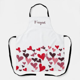 Delantal Corazones cortados a mano por una burra y capricho